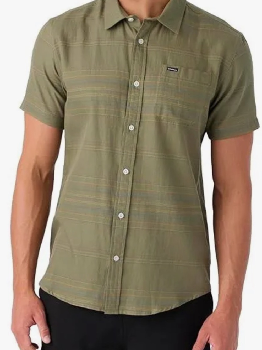 O'Neill Men's Olive Short-Sleeve Button-Down Shirt